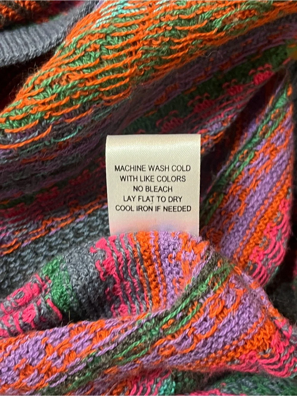 NOVICA Peruvian Knit Poncho Sweater Alpaca Blend Multicolor Striped Boho Fiesta